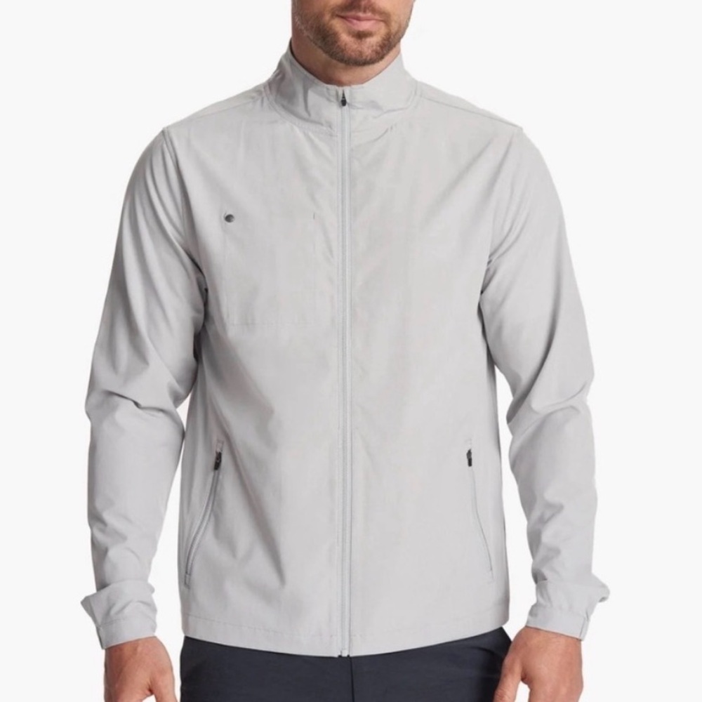 NEW VUORI venture track jacket in platinum linen texture Size XL Gray V536